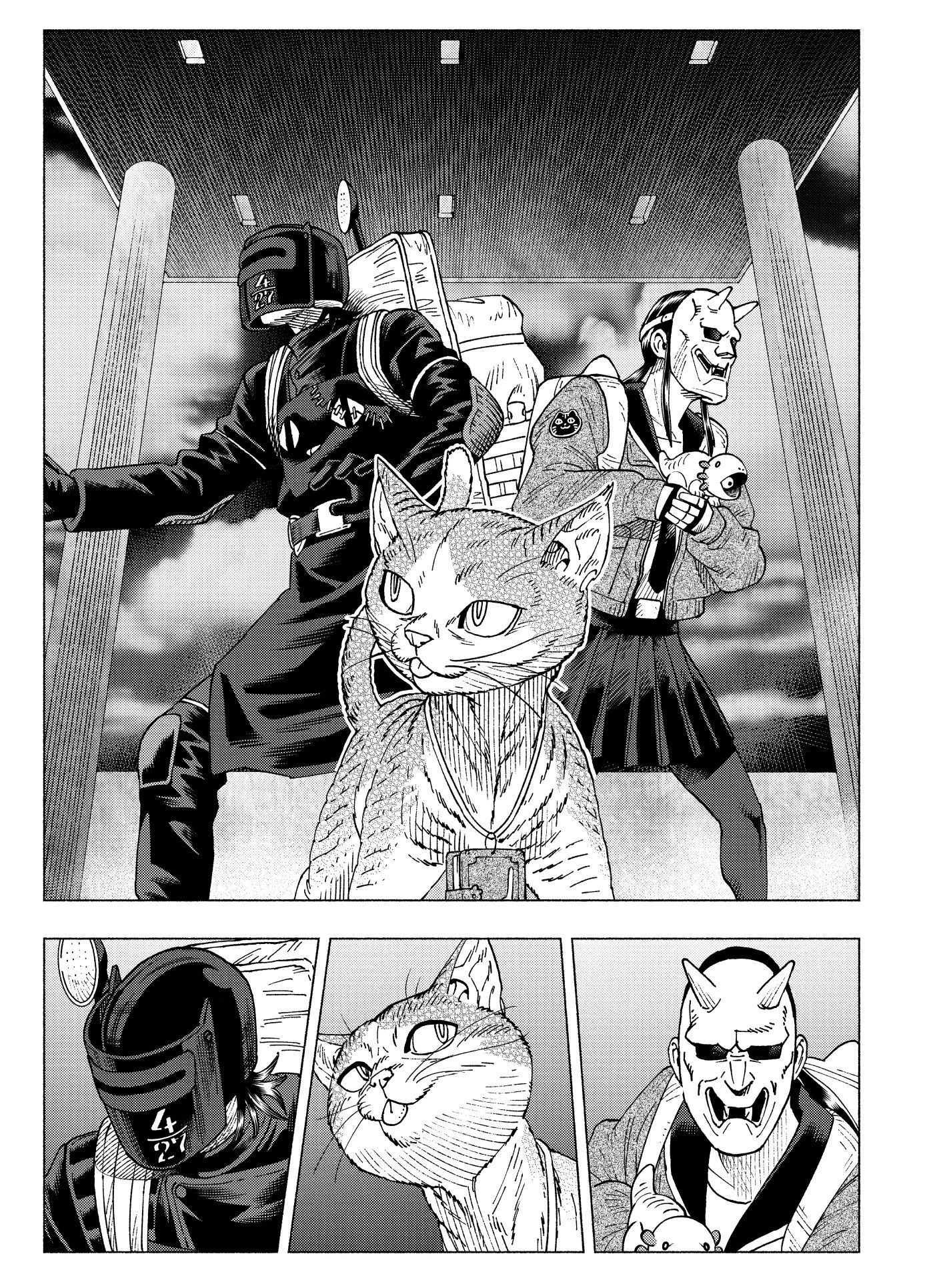 Night of the Living Cat Bd.7 Katze, Comic-Stil, Manga-Panel, Kostüm, Tierfigur