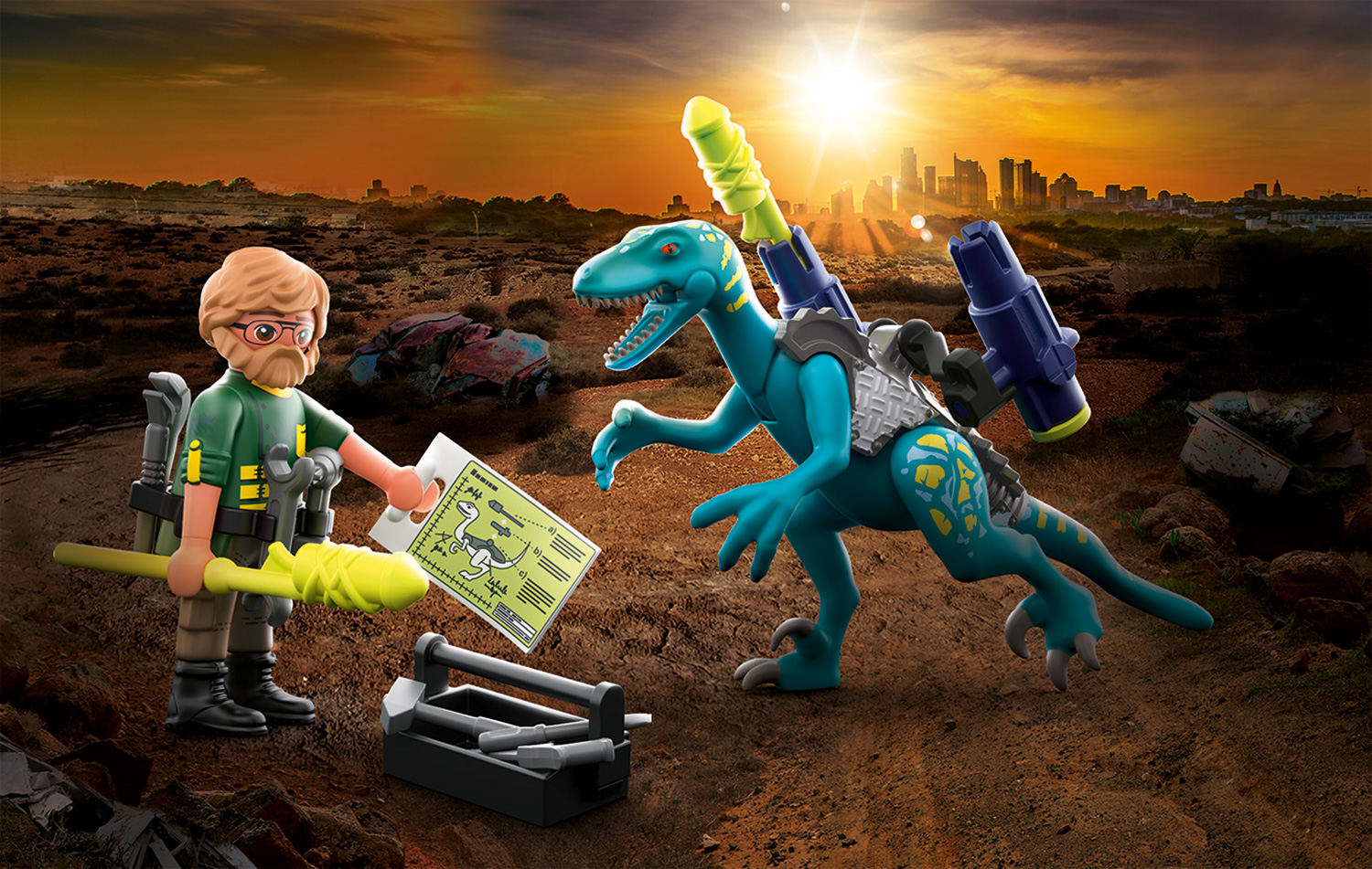 Playmobil: Dino Rise - Uncle Rob Aufrüstung zum Kampf