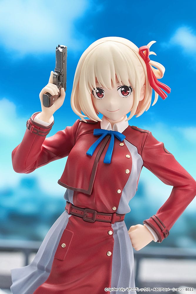 figur, Anime, Action, Pistole, rote Kleid