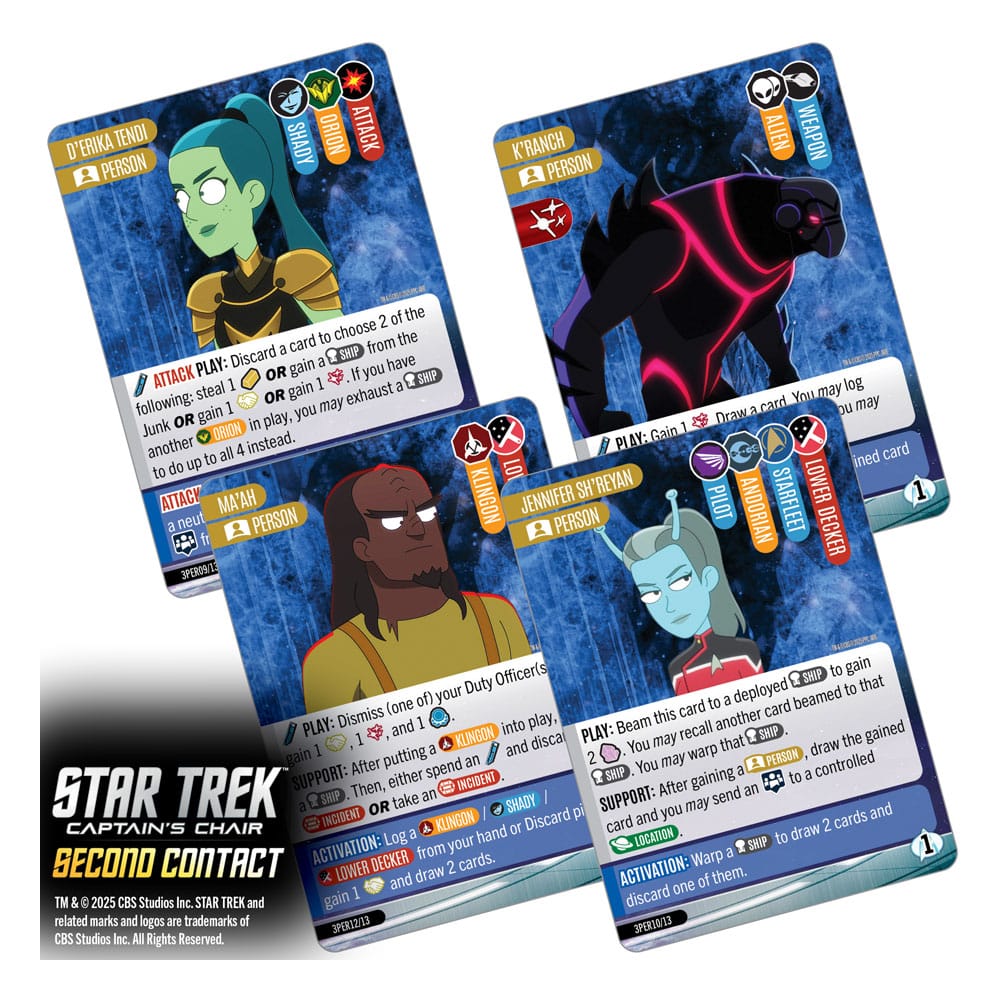 Star Trek, Captain's Chair, Second Contact, Karten-Spiel, Charakter-Karten