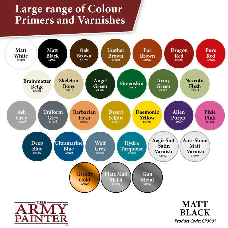Army Painter: Base Primer - Matt Black