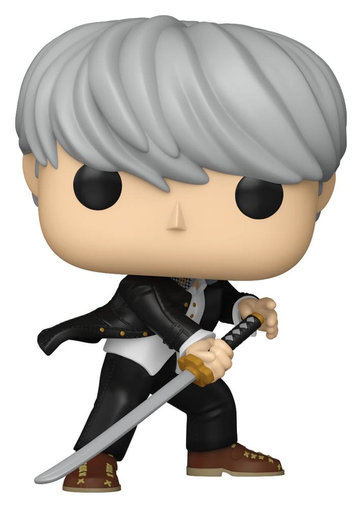 funko pop, schwert, schwarzerAnzug, grauesHaar, stiefel