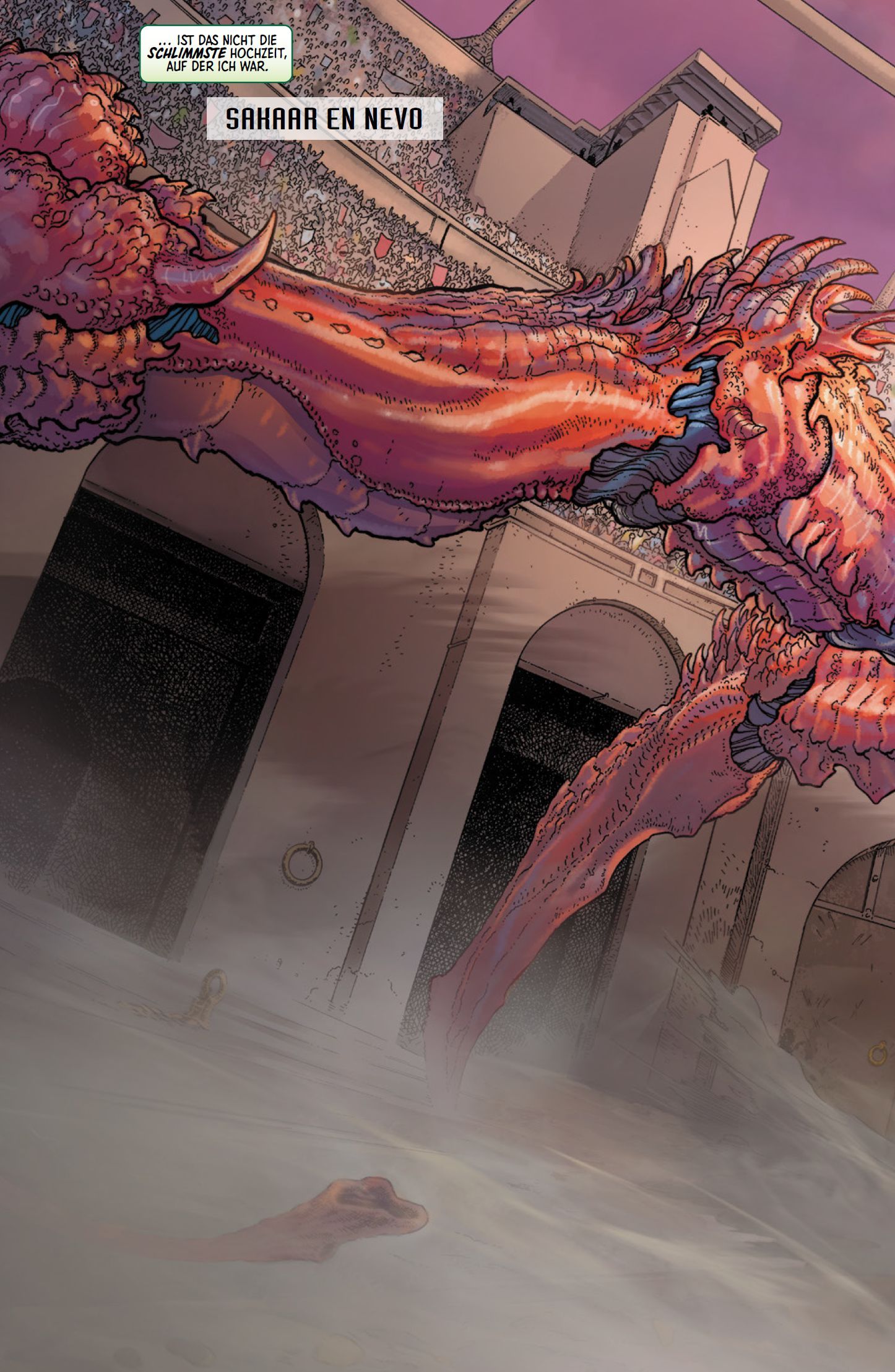 Planet She-Hulk: Kampf um die Krone Monster, Kreatur, Tentakel, Pinkrot, Stadtruinen