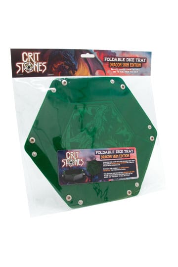 CritStones Foldable Dice Tray - Dragon Skin Edition - Green