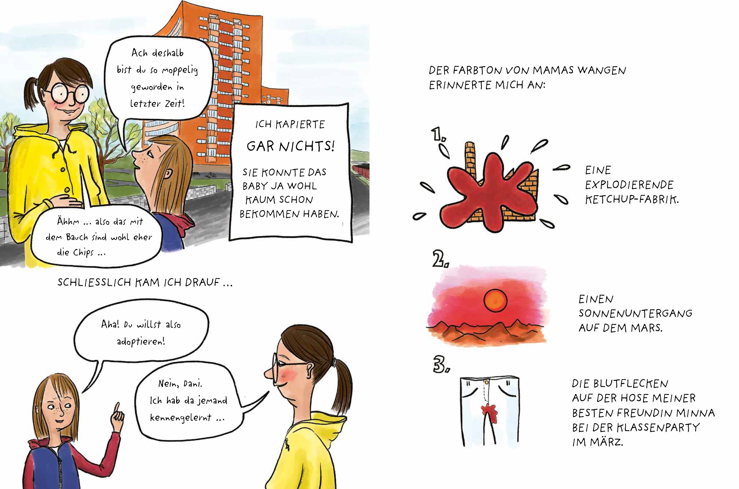 Der süßeste Bruder der Welt und andere Irrtümer Comic, Cartoon, Gelb Hoodie, Brille, Bauch/Adoption