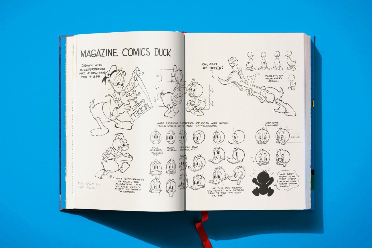 Carls Barks Library Donald Duck Vol.1: 1942-1950 comic, book, sketch, open notebook, Duck artwork