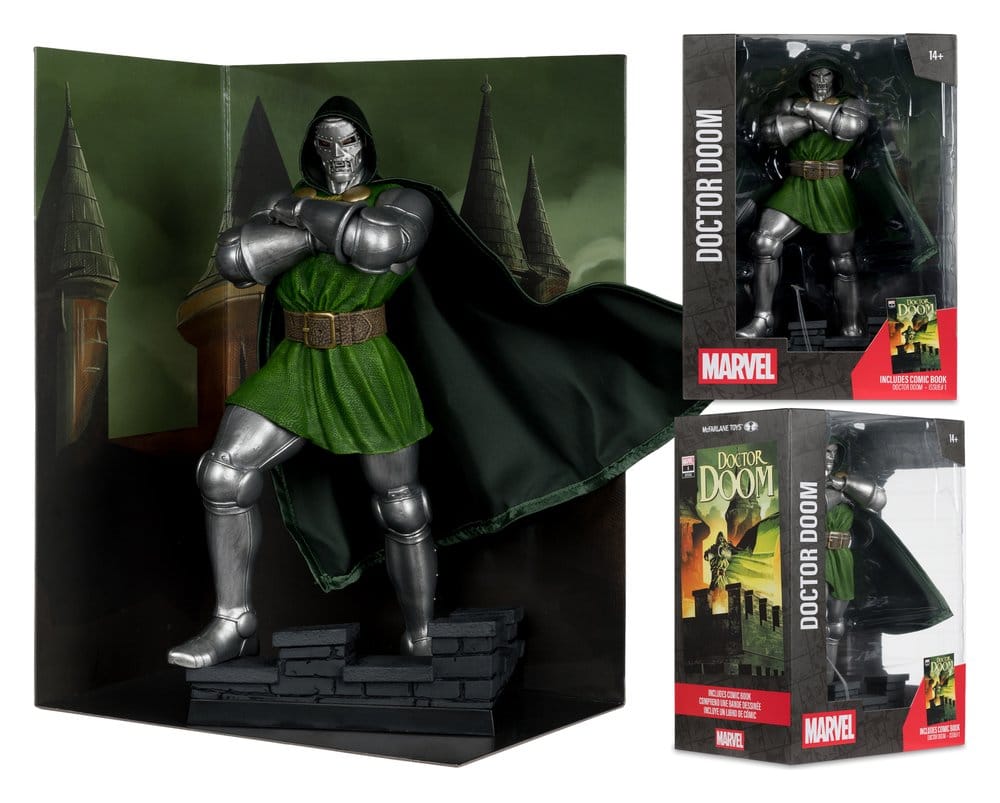 Doctor Doom: Statue Doctor Doom 1/6 28cm Doktor Doom, Actionfigur, Metallisch, Grüner Umhang, Sammlerfigur