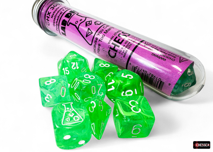 Lab Dice: Nebula Gelatinous/white 7 Würfelset