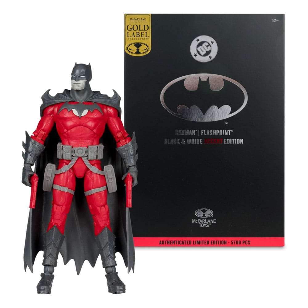 DC Multiverse AF: Batman (Flashpoint) Black & White Accent Edition Gold Label 18cm Erwachsener, Männlich, Mann, Person, Batman