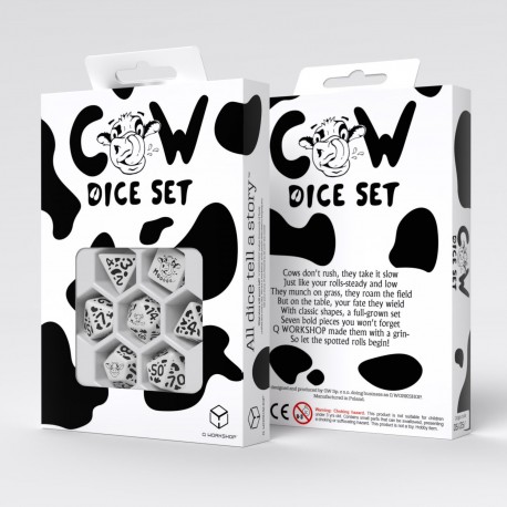 Cow Dice Set: MOOzilla (weiß/schwarz) Getränk, Milch, Werbung, Plakat