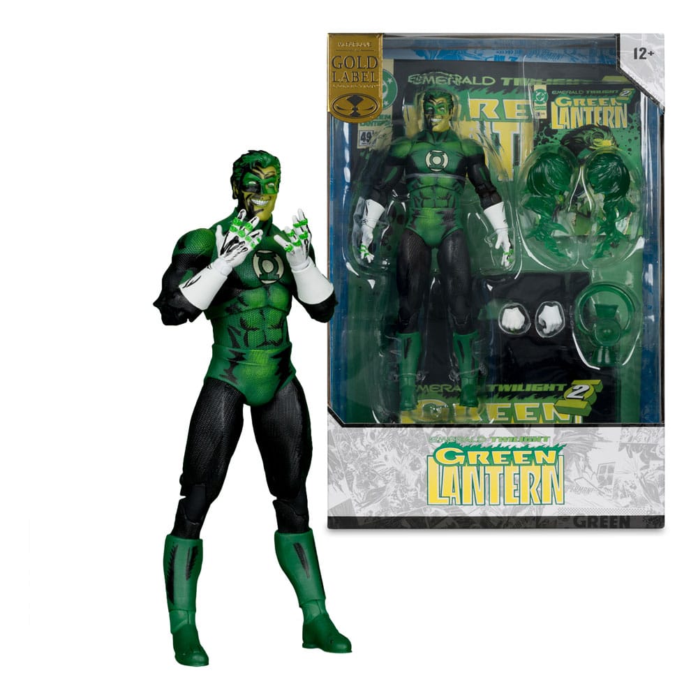 DC Multiverse AF: Green Lantern (Emerald Twilight) Cover Recreations Gold Label 18cm Person, Kostüm, Grün, Schuhwerk, Schuh