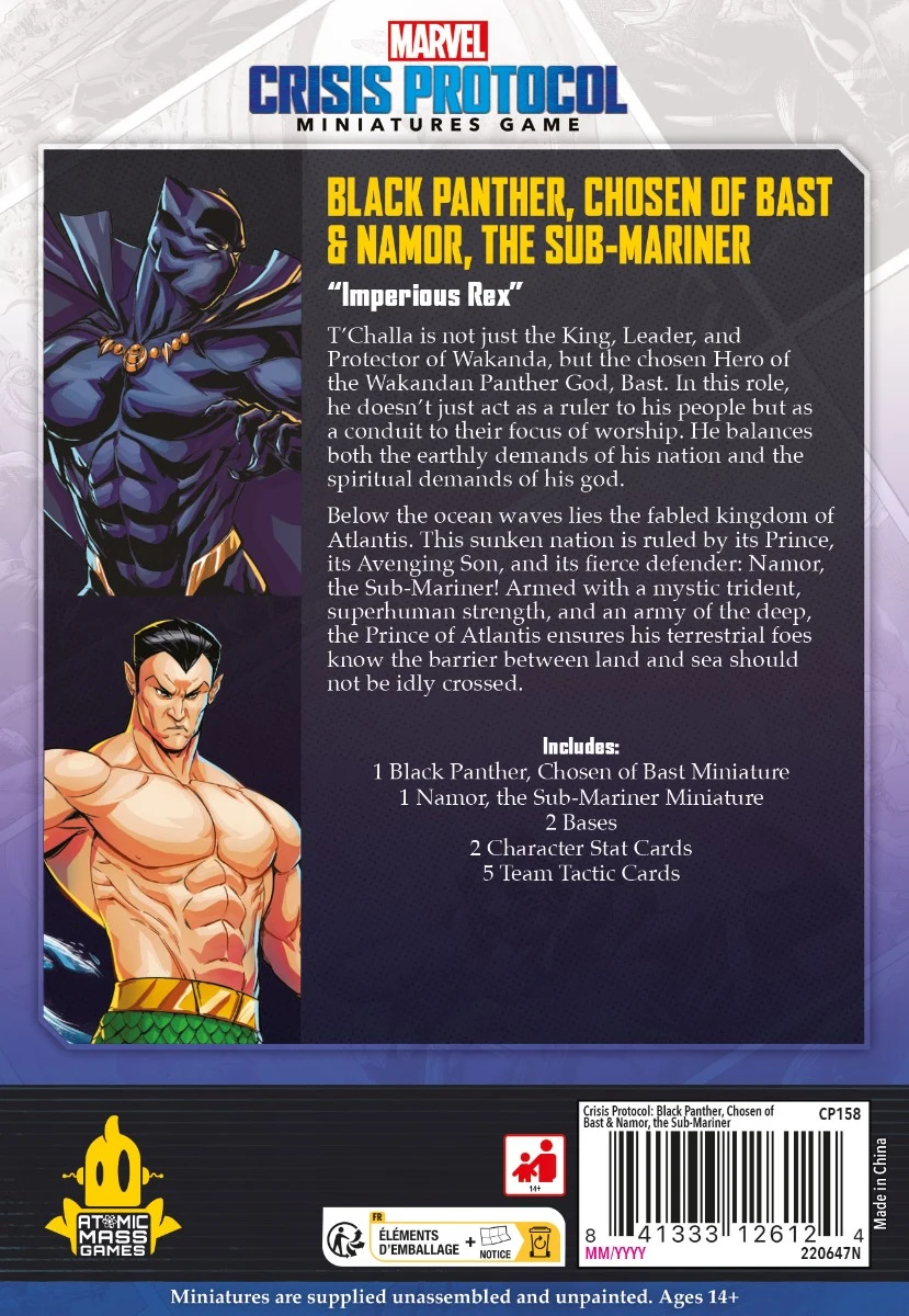 Marvel Crisis Protocol: Black Panther, Chosen of Bast & Namor, the Sub-Mariner Marvel Crisis Protocol: Black Panther, Chosen of Bast & Namor, the Sub-Mariner