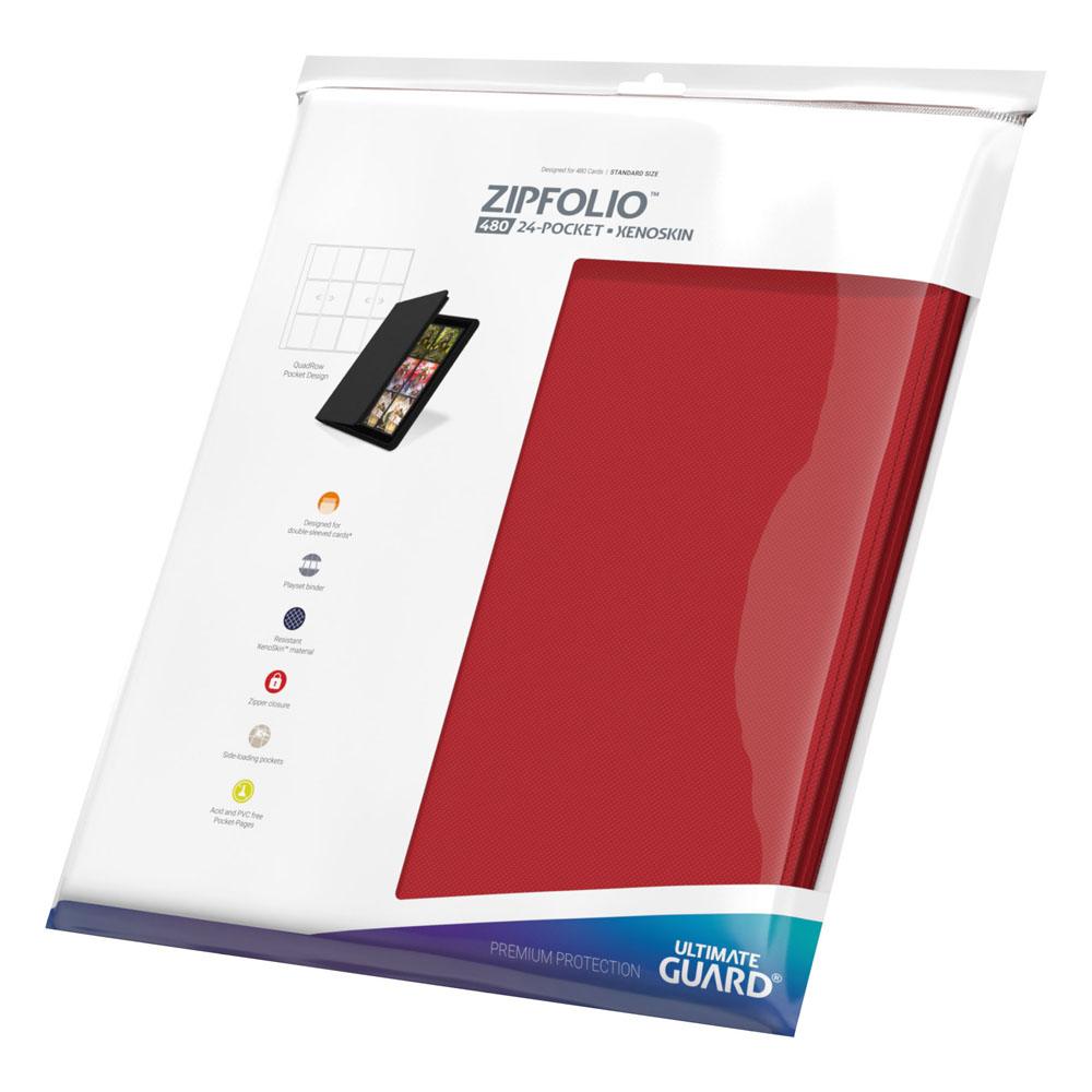 Ultimate Guard: Zipfolio Xenoskin 24-Pocket rot Hüllen, Schutzhülle, Kartenetui, Rot, Zippfolio