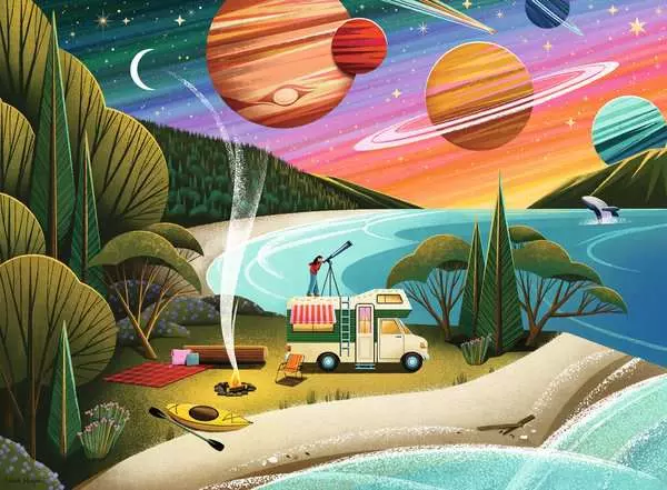 camping, camping gear, van, camping scene, beach