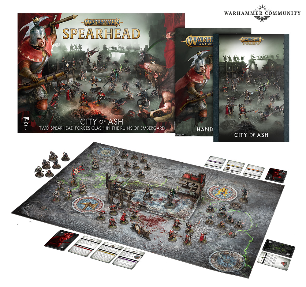 Age of Sigmar: Spearhead - City of Ash engl. speerhead, city of ash, Brettspiel, Miniaturen, Kartenfeld