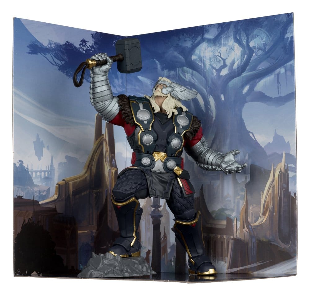 Action-Figur, Thor-inspiriert, Mythischer Krieger, Hammer, Rüstung