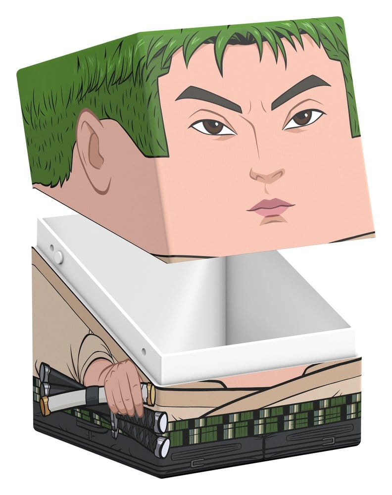 Ultimate Guard: Deckbox Squaroes One Piece Live Action - Roronoa Zoro OP004 künstlerische illustration, kopfbedeckte schachtel, gaming konsole, grüne haare, virtual reality skulptur