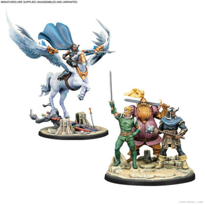 Marvel Crisis Protocol: Valkyrie on Elendil & Warriors Three Miniatur, Tabletop, Fantasy, Fliegendes Pferd, Krieger