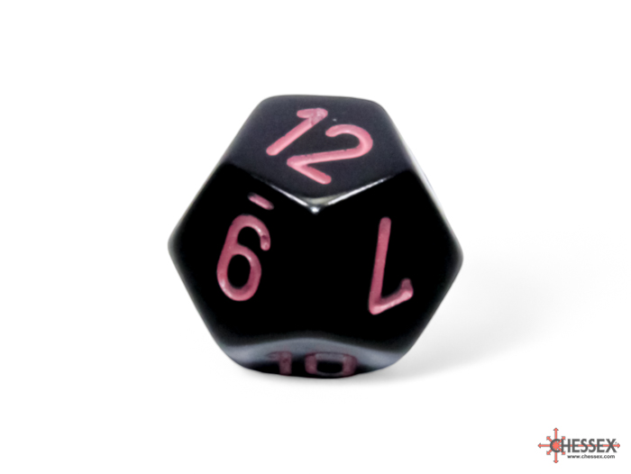 Würfel: 7er-Würfelset "Opaque" (Black/Pink)