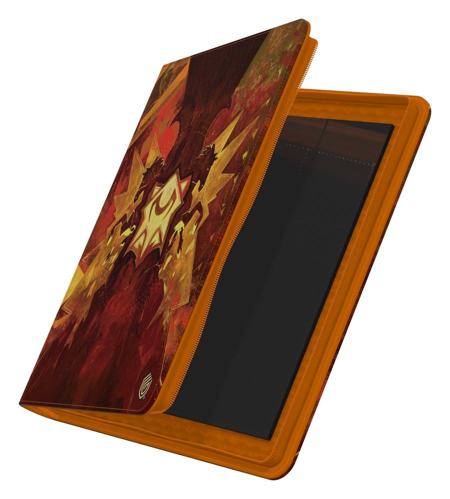 Ultimate Guard: Zipfolio 12-Pocket Xenoskin Magic - Secrets of Strixhaven "Lorehold" Tablet-Hülle, Canvas Muster, Orange, Reißverschluss, Kunstleder