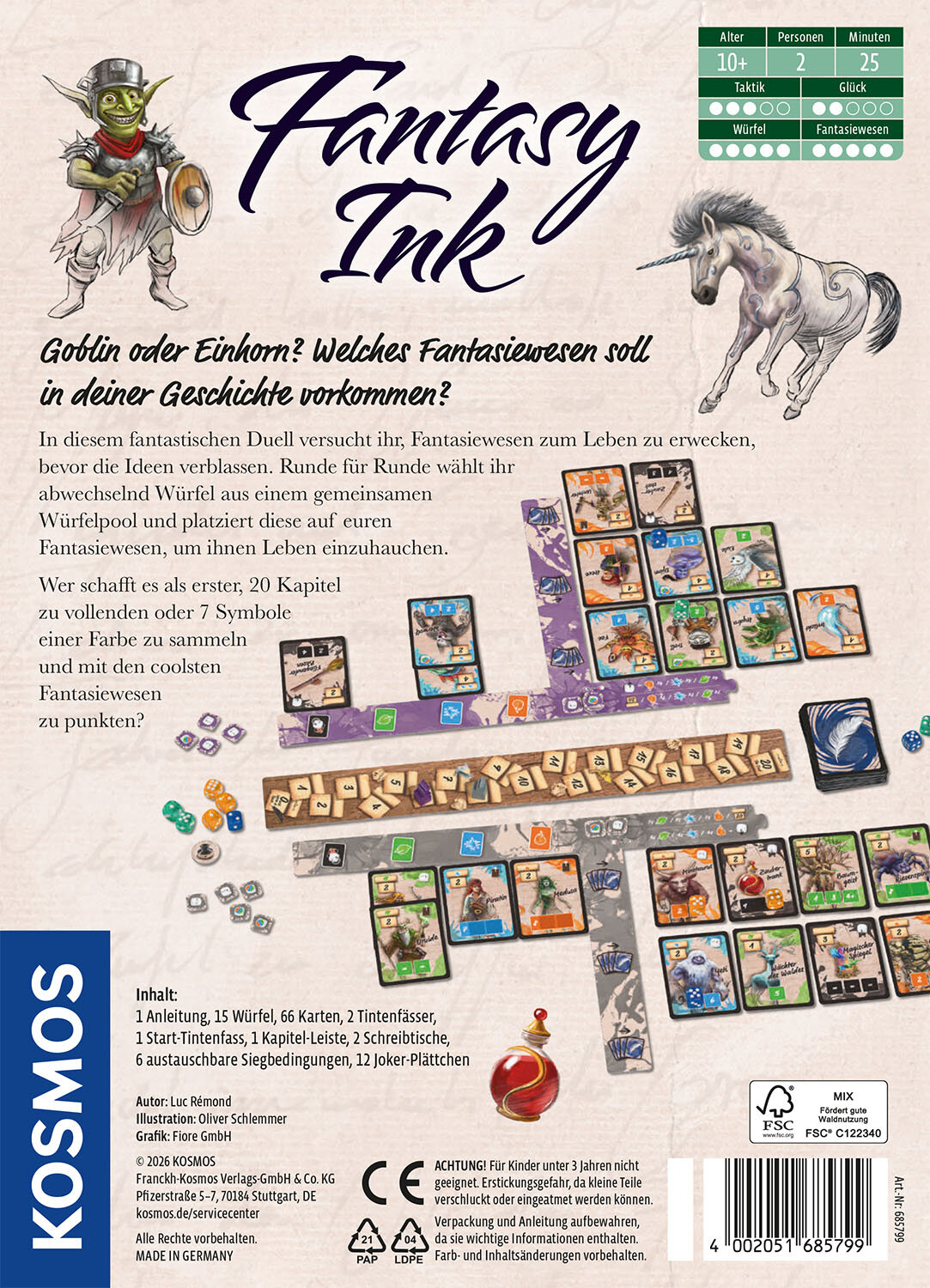 Brettspiel, Fantasy, Einhorn, Kobold, Würfel