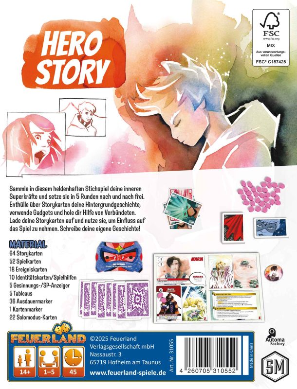 hero story, story cards, board game, storytelling, game components