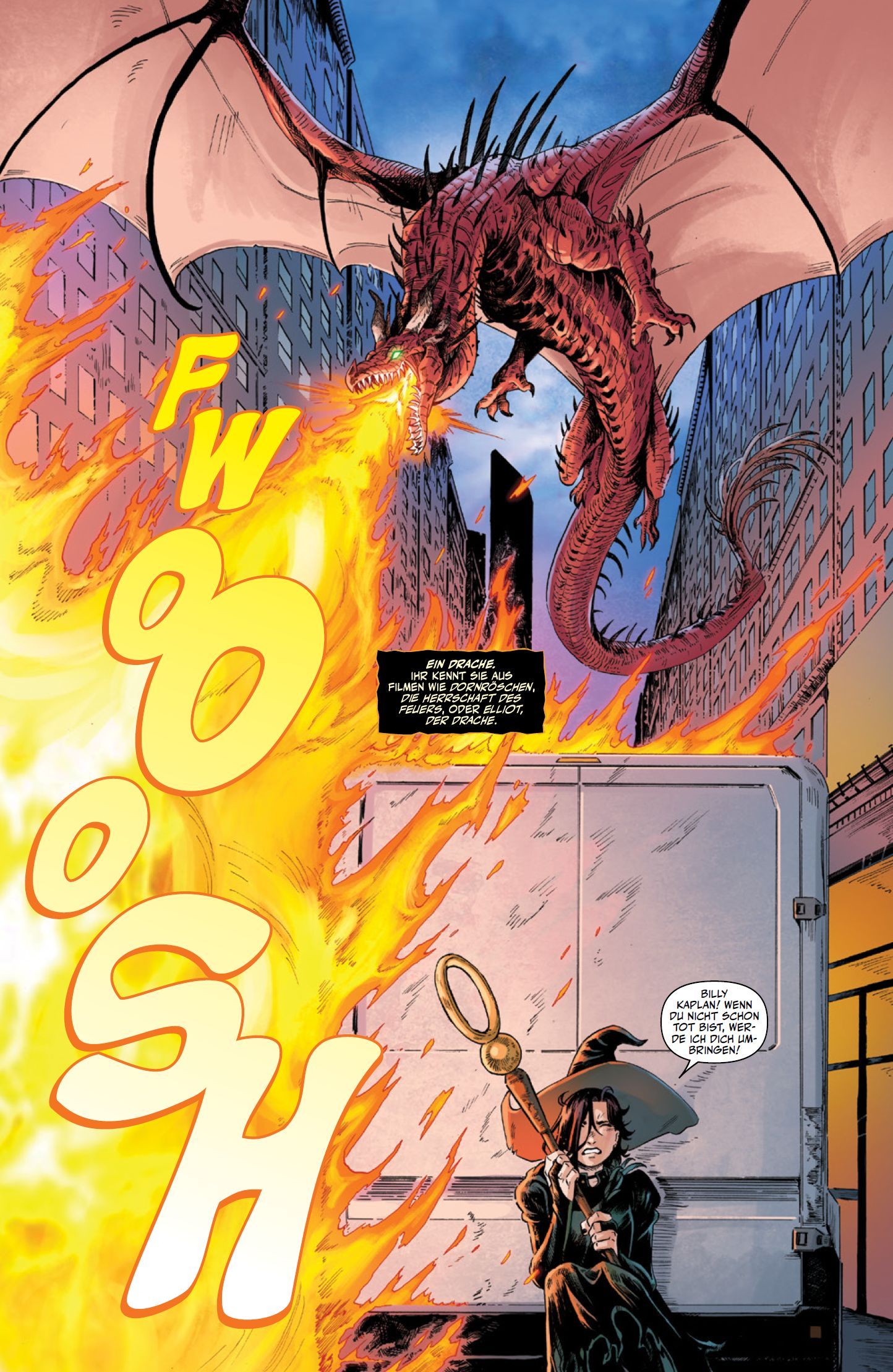 Strange Tales: Geisterstunde Drache, Brandung?, Feuer?, Comic-Szene, Stadt