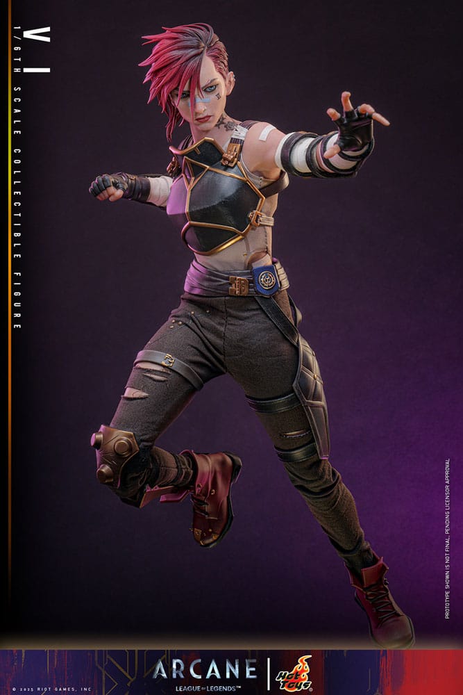 Arcane AF: Vi 1/6 28cm action figure, female figure, punk hairstyle, combat outfit, knee pad