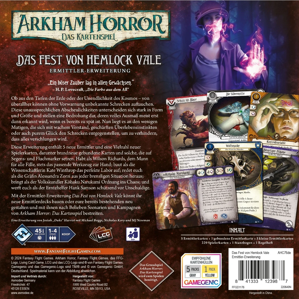 Arkham Horror LCG dt.: Das Fest von Hemlock Ermittler-Erweiterung Arkham Horror LCG dt.: Das Fest von Hemlock Ermittler-Erweiterung