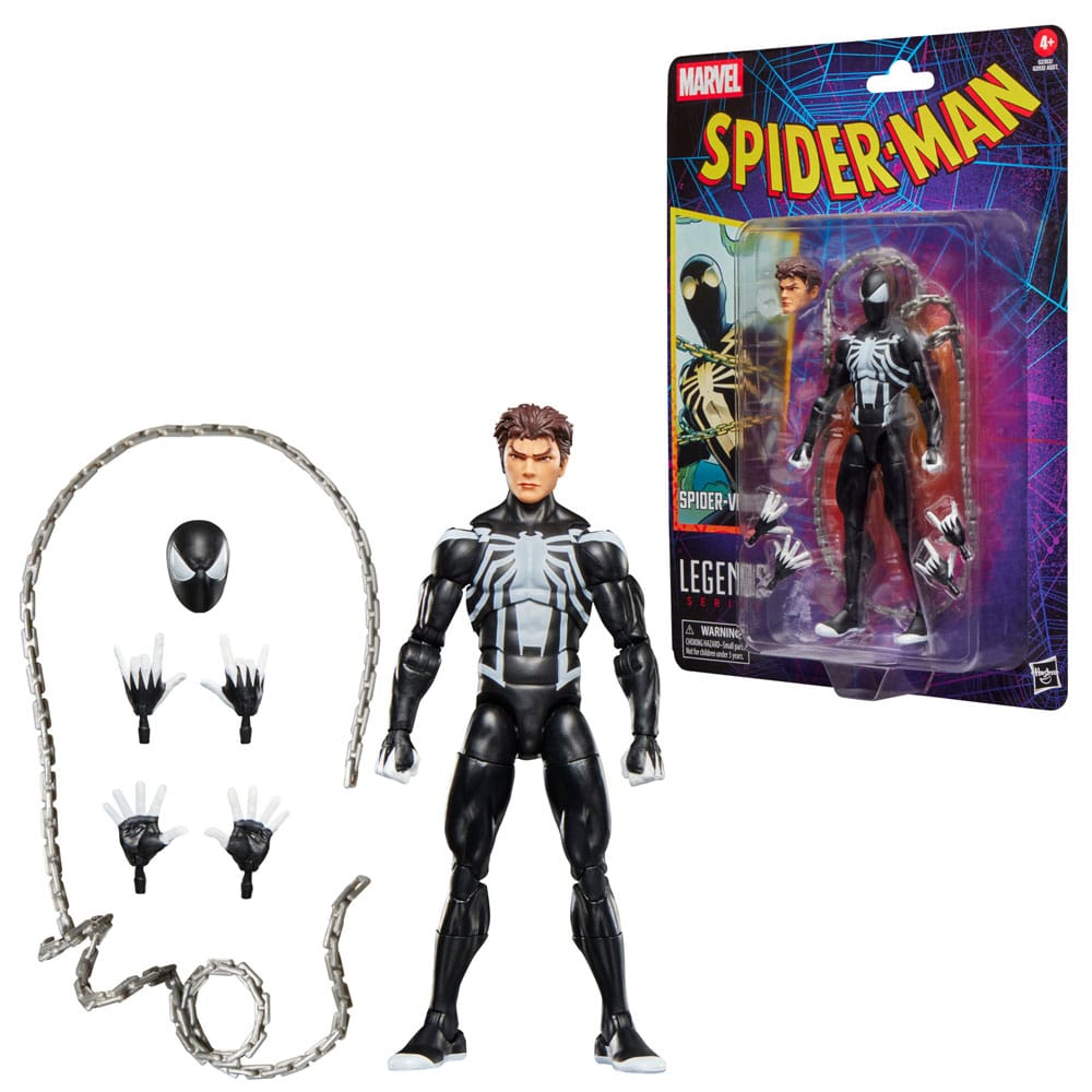 Marvel Legends AF: Retro Collection Spider-Venom 15cm Spider-Man Figur, Actionfigur, Kettenrequisiten, Superheld, Gehäuseverpackung