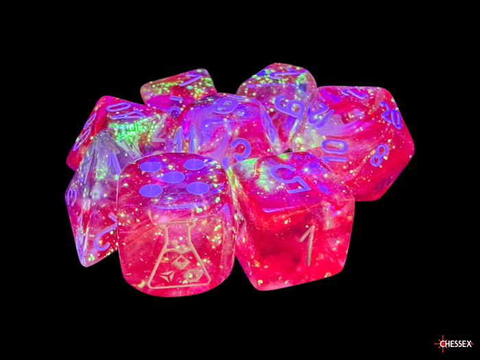 Lab Dice: Borealis Passion/white 7 Würfelset Lab Dice: Borealis Passion/white 7 Würfelset