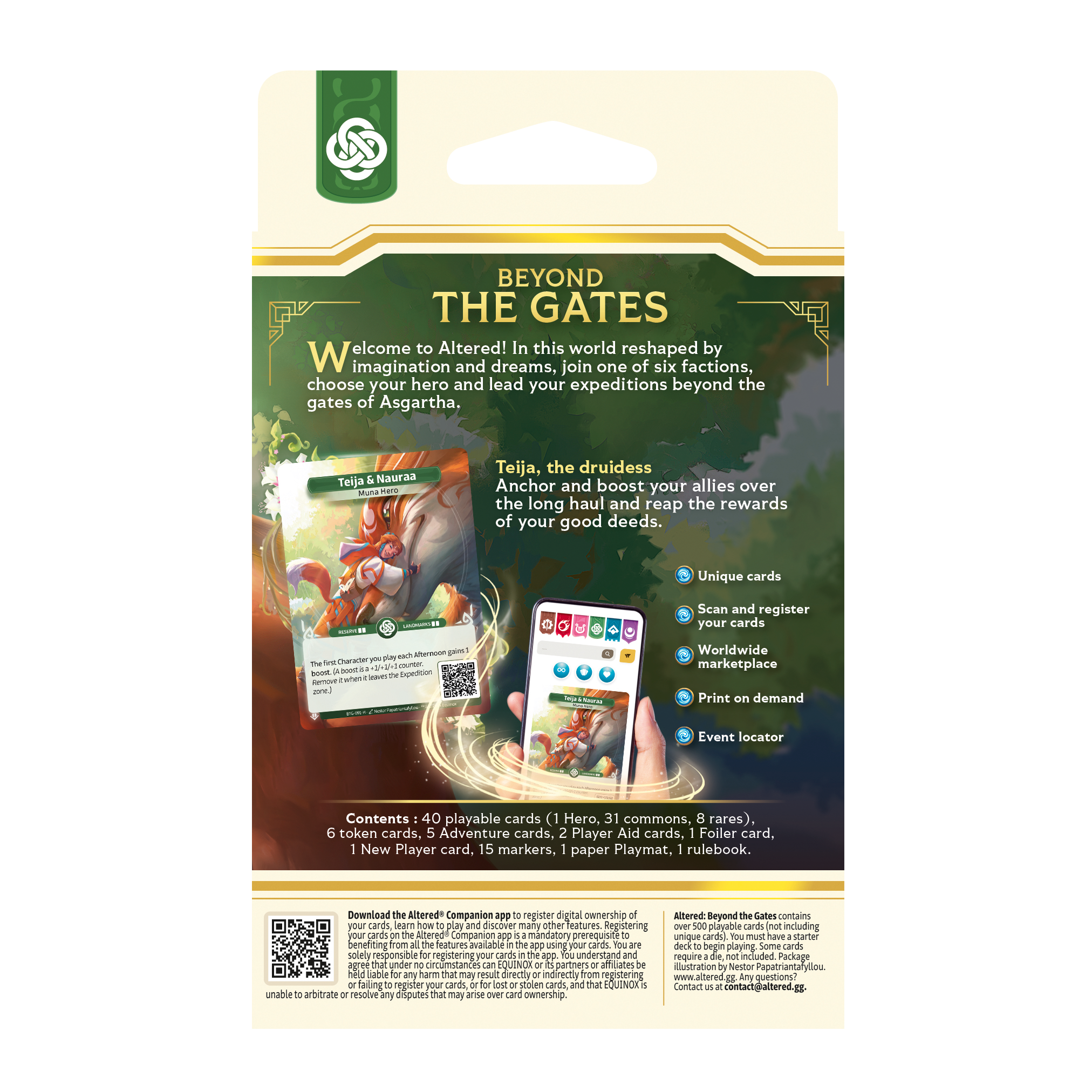 Altered TCG: Beyond the Gates Starter Deck "Muna" (Green) Altered TCG: Beyond the Gates Starter Deck "Muna" (Green)