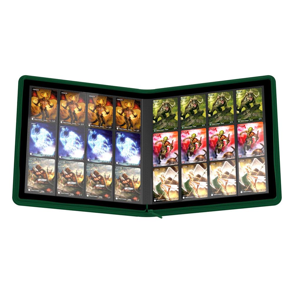 Ultimate Guard: Zipfolio Xenoskin 24-Pocket grün Tradingkarten, Kartenordner, Ordner mit Karten, Kartensammlung, Spielkarten