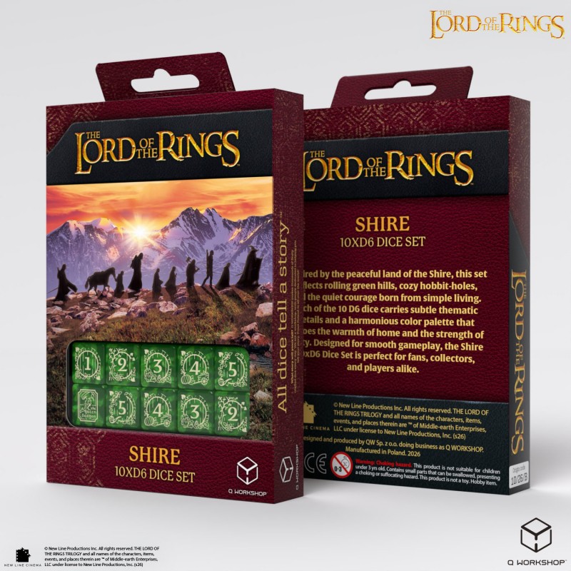 dice set, tabletop, Shire, polyhedral dice, lord of the rings