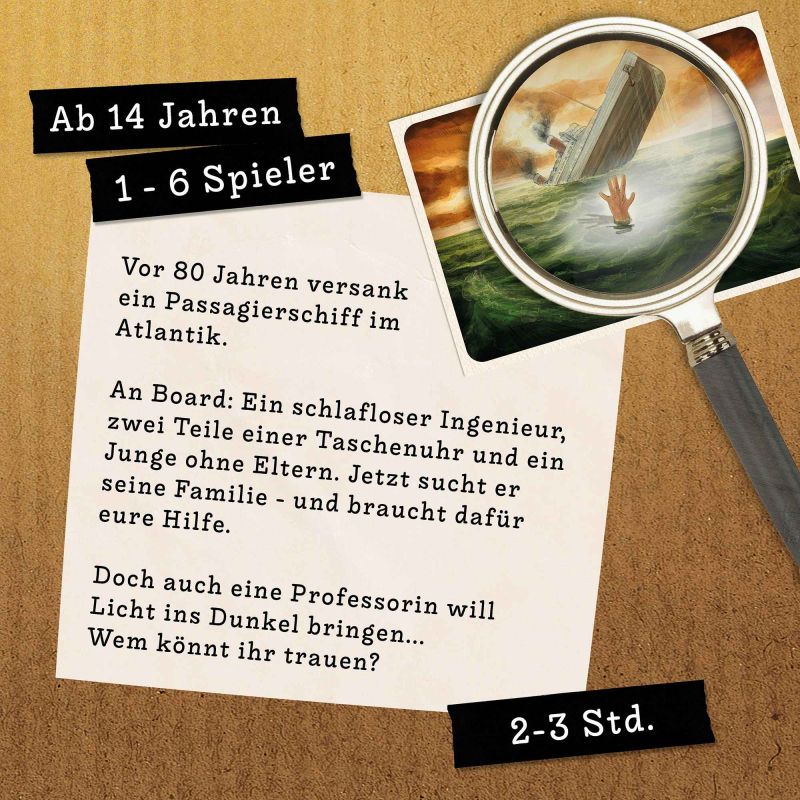 Krimi, Bildschirmtext, Lupe, Schiffskatastrophe, Erzählung