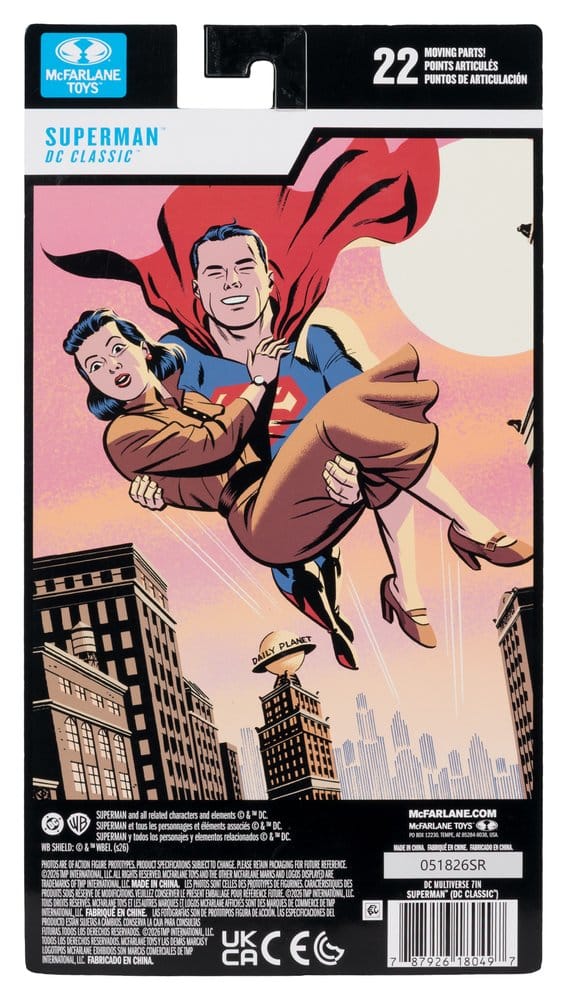 DC Multiverse AF: Superman (DC Classic) 18cm Superman, DC Classic, Comic Cover, Flying Pose, City Skyline