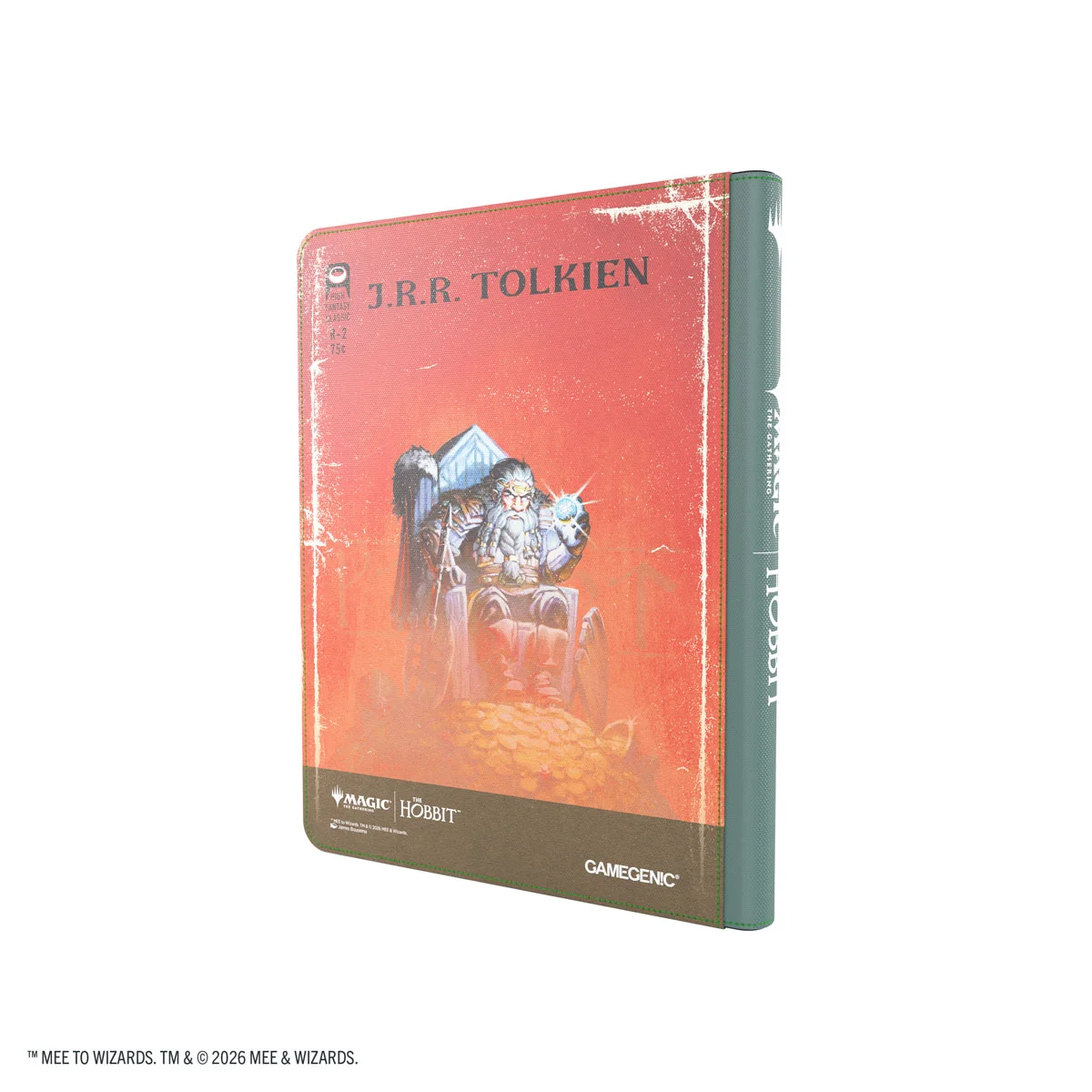 Gamegenic: Magic The Hobbit Zip-Up Album 18-Pocket - Thranduil/The Mountainking Tolkien Buch, Hardcover, Rotes Cover, Fantasy Buch, Künstlerische Illustration