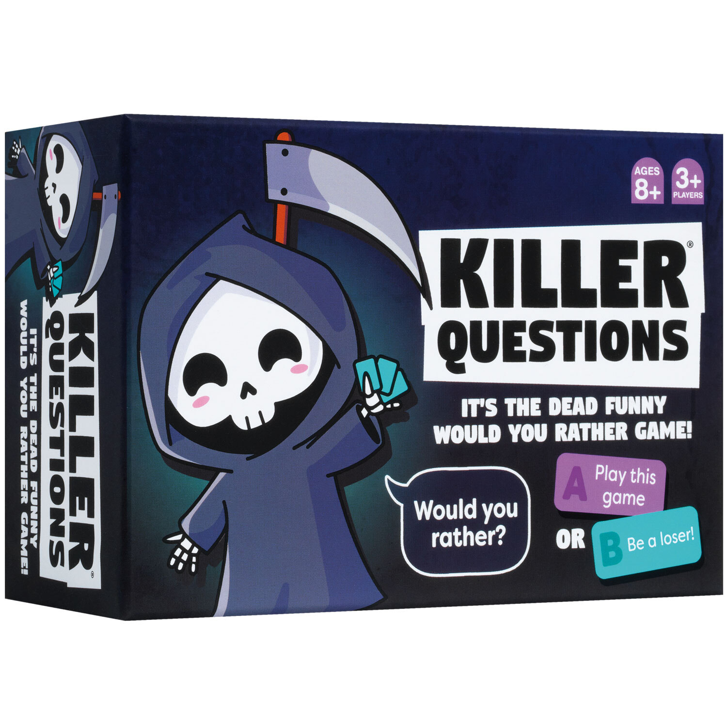 Killer Questions Killer Questions, Brettspiel, toter Humor, Kartenspiel, Illustration Schädel