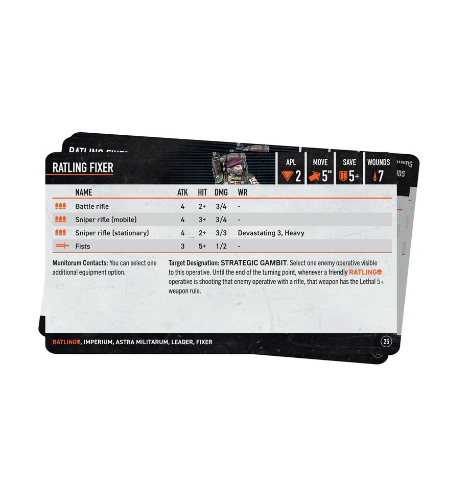 Warhammer 40K: Kill Team - Datacards Ratlings engl. Warhammer 40K: Kill Team - Datacards Ratlings engl.