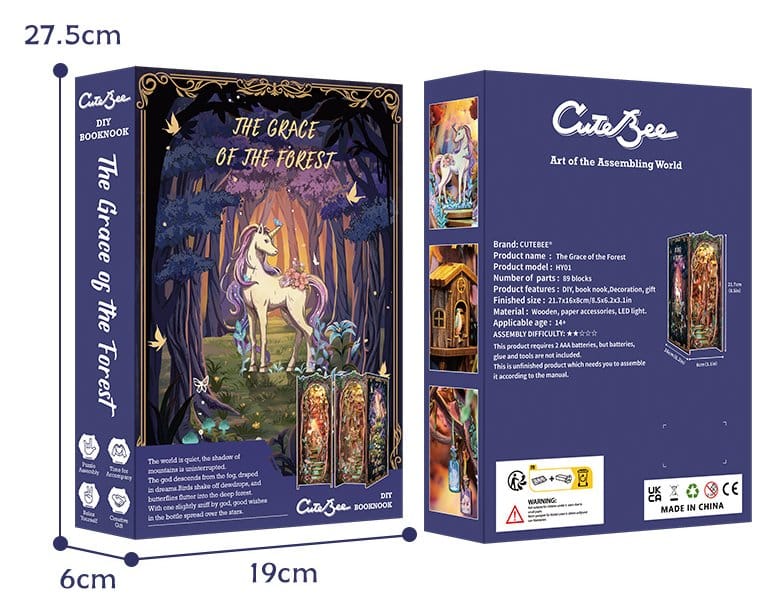 Holzbuchkorb, DIY-Buchbox, The Grace of the Forest, Schloss-Design, Jahreszeitliche Illustration