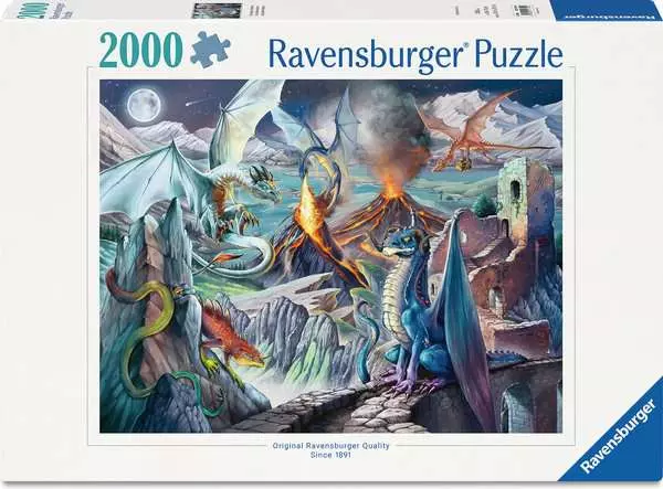 Puzzle: Die Drachenwächter puzzle, drachen, landschaft, berglandschaft, drachenlandschaft