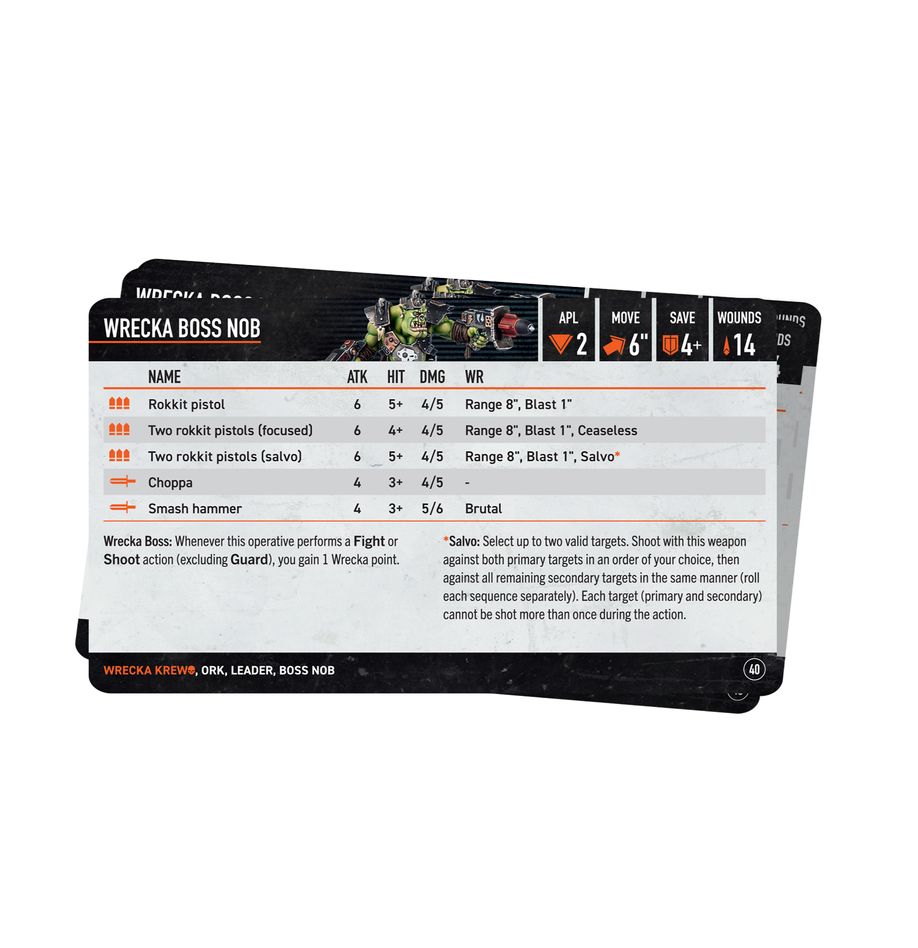 Warhammer 40K: Kill Team - Datacards - Wrecka Krew engl. Warhammer 40K: Kill Team - Datacards - Wrecka Krew engl.