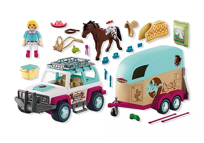 Playmobil: Horses - Geländewagen mit Pferdeanhänger Playmobil, Kinderwagen, Lastwagen, Pferd, Zubehör