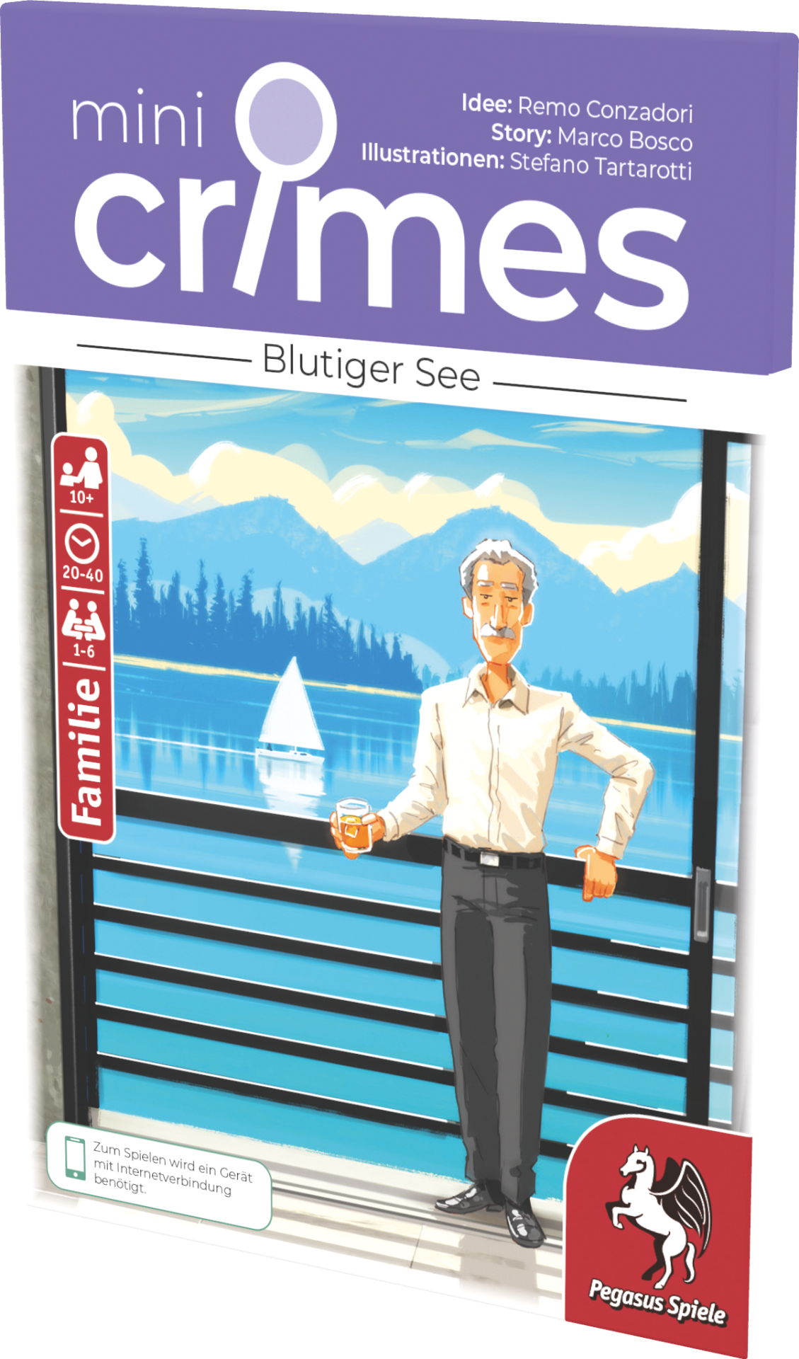 MiniCrimes - Blutiger See Kartenspiel, Familie, See, Grafik, Pegasus Spiele