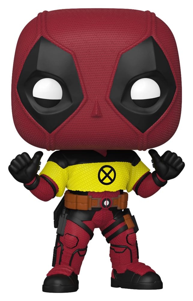 Funko Pop, Action figur, Deadpool, gelbes Hemd, roter Anzug