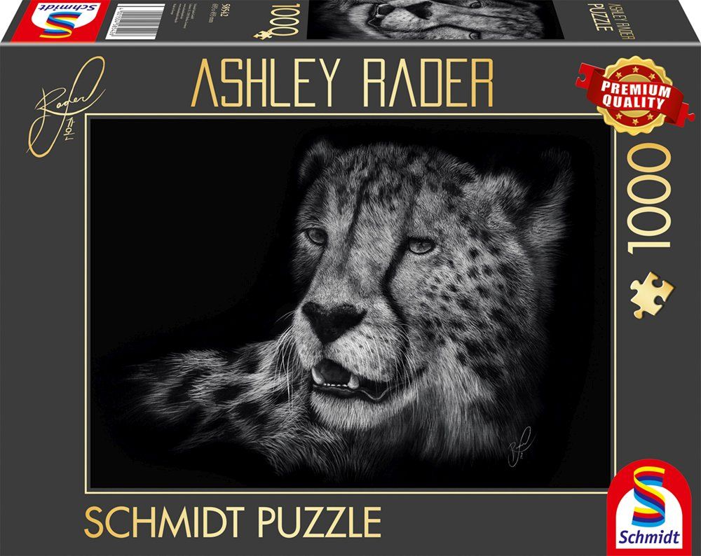 Puzzle: Gepard im Zeichen der Anmut Löwe, Tierbild, Puzzle, Schwarz-Weiß, Schmidt Puzzle