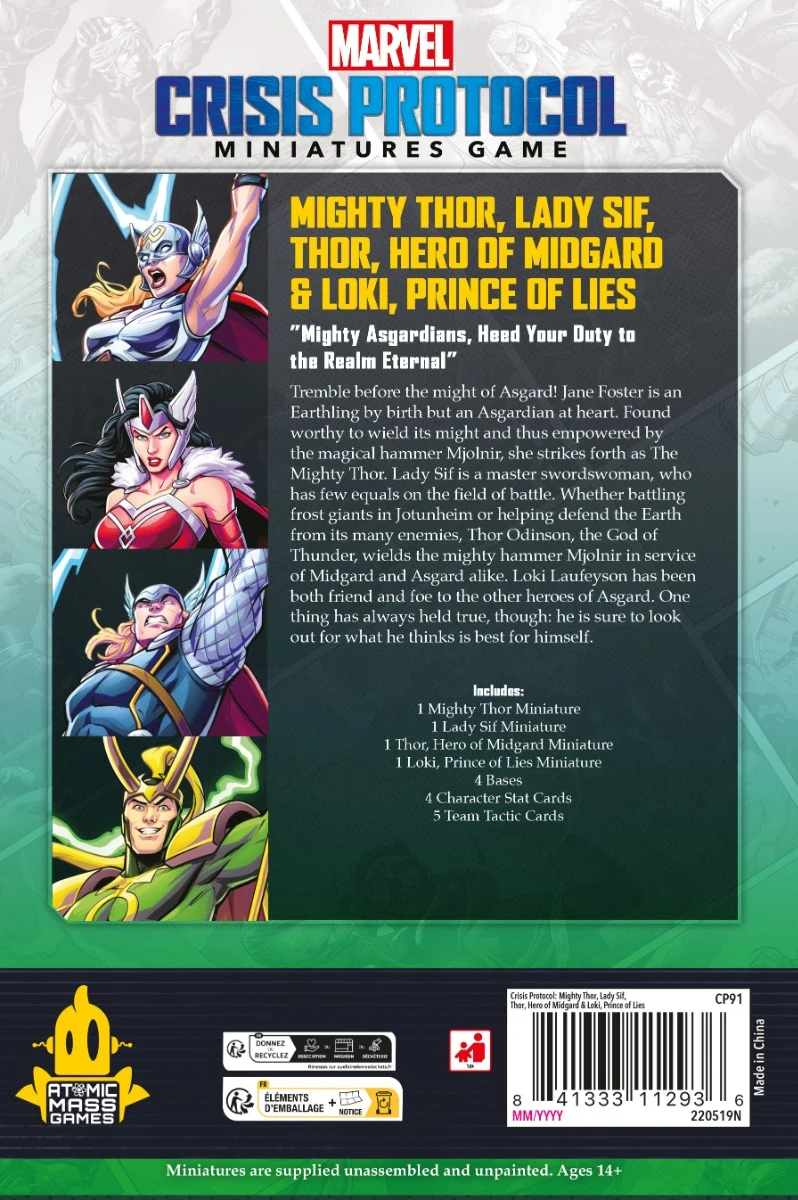 Marvel Crisis Protocol: Mighty Thor, Lady Sif, Thor, Hero of Midgard & Loki, Prince of Lies Marvel Crisis Protocol: Mighty Thor, Lady Sif, Thor, Hero of Midgard & Loki, Prince of Lies