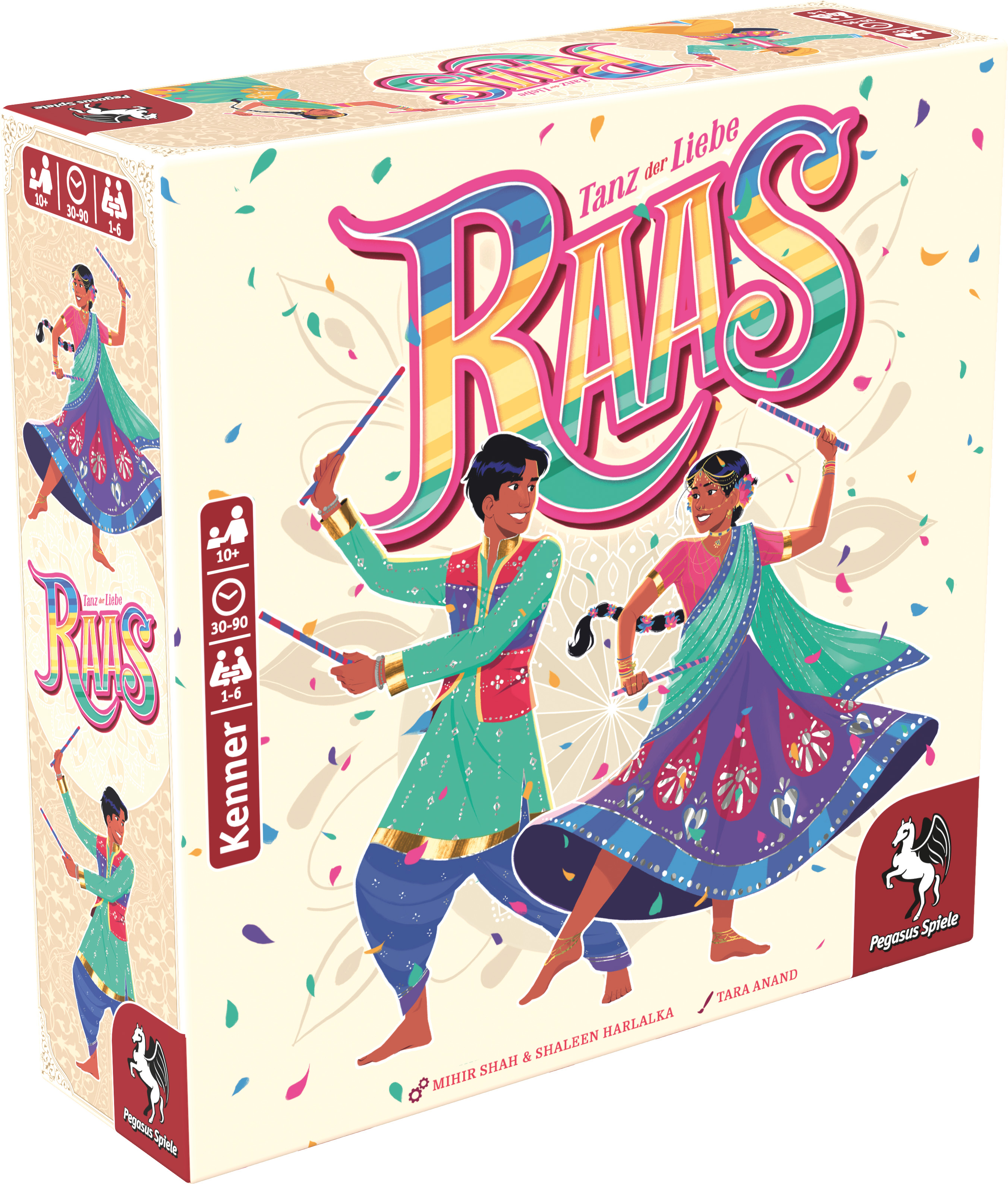 Raas: Tanz der Liebe Tanzspiel, Karten-Spiel, Rajas, Indischer Tanz, Bunte Confetti