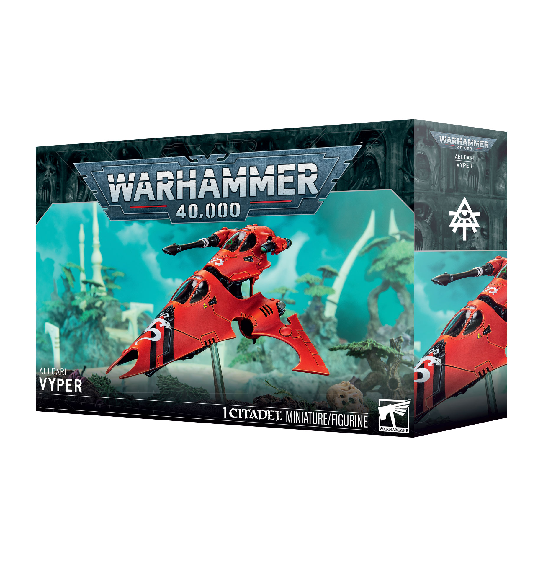 Warhammer 40k: Aeldari - Vyper/ Starfang Wargame box, Warhammer 40,000, Miniature model, Red aircraft, Aeldari Vyper