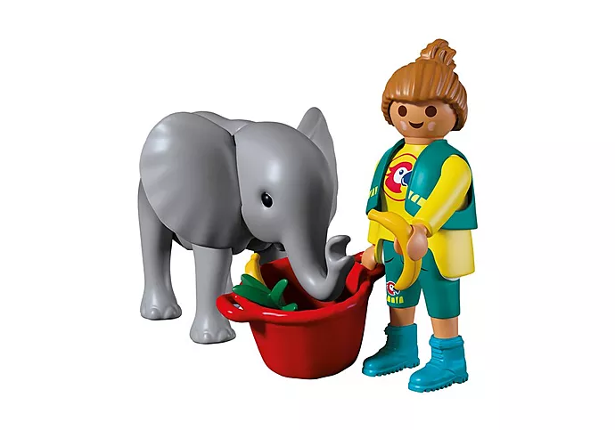 Playmobil: Animals & Friends - Zoo Elefantenbaby & Pflegerin